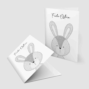 Kartenkuss | Osterkarten "cute rabbit" zum Set zu 10 Stück inkl. Umschläge. Liebevolle einzigartige Gestaltung