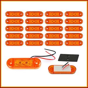 20x Positionsleuchten 3 LED GELB Begrenzungsleuchten LKW PKW Anhänger 12-24V E-pruf