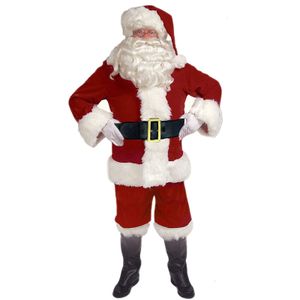 Männer und Frauen Weihnachtsmann Kostüm, 5-teiliger Weihnachtsanzug, Erwachsener Weihnachtsanzug, Männer, Frauen, Luxus Weihnachtskostüm, volle Größe Weihnachtskostüme,XL