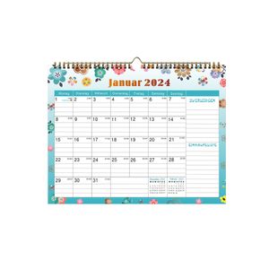 qiangzhipow Wandkalender für 18 Monate, Familienplaner mit 7 Spalten, Familien Kalender mit Feiertagsdaten, Januar 2024 – Juni 2025