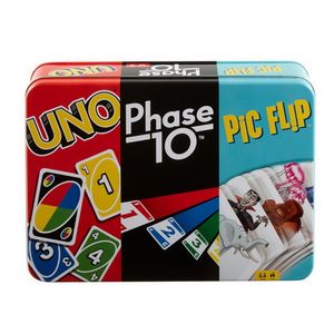 Mattel Kartenspiel-Set UNO + Phase10 + PIC FLIP Spieleset GWP96