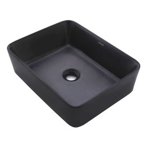 Keramik Waschbecken Aufsatzwaschbecken Waschschale Waschtisch schwarz 48x36 cm