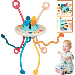 Montessori Spielzeug Für 18M+, Baby Sensory Toys, UFO Silikon Zugschnur Aktivitätsspielzeug