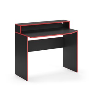Livinity® Gaming Tisch Kron, 100 x 60 cm, Schwarz/Rot