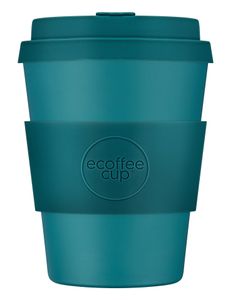 Ecoffee Cup Bay of Fires PLA - Becher to Go 350 ml - Petrolblau Silikon