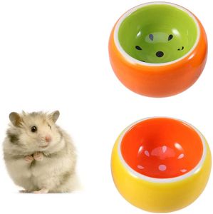 Keramik-Schälchen für Kleintiere - 2er-Pack Hamsterfutter und Wasserschalen - Meerschweinchenschale, Rennmaus, Ratte, Chinchilla, Syrischer Hamster, Igel-Futternapf