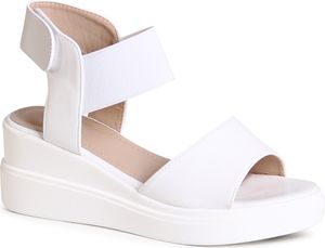 topschuhe24 2797 Damen Keilabsatz Sandalen Plateau Sandaletten, Farbe:Weiß, Größe:40 EU