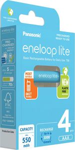 1x4 Panasonic Eneloop lite Micro 550mAh AAA Ni-MH    BK-4LCCE/4BE