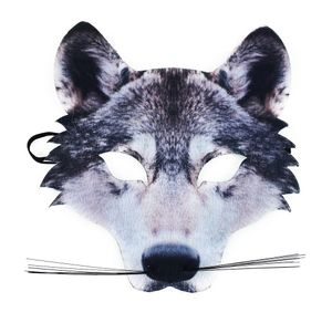 Maske Tiermaske Wolfmaske Stoffmaske Wolf für Kinder ab 3 Jahren