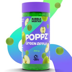 POPPZ Popping Boba-Fruchtperlen für Bubble Tea | Grüner Apfel - Fruchtige Tapioka Perlen von Bubble Mania - 450 G