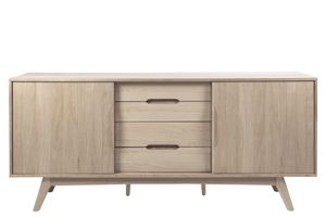 Marte Sideboard 2 Türen und 4 Schubladen natur, weiß.