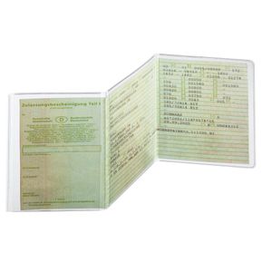 Durable Schutz- und Ausweishülle, 3-tlg. für KFZ-Schein, 210 x 105 mm, 10 Stück, transparent, 214219