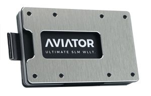 Aviator - Slide - slim RFID Geldbörse + Karbonclip - uni - gebürstetes Silber
