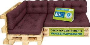 Pillows24 - Vankúše na palety odolné voči vode a UV žiareniu - SADA 6 kusov | vankúše na europalety 120x80 - nábytok z paliet - exteriér/interiér, slivka