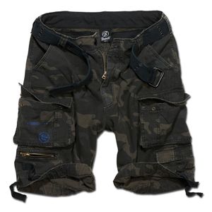 Brandit - Savage Vintage Shorts darkcamo gewaschen mit Gürtel Größe 3XL