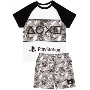 Playstation - "Herné" pyžamo so šortkami pre chlapcov NS6222 (164) (čierna/sivá/biela)