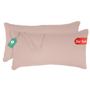 Jersey Kissenbezug 2er Set 50x70 cm 100% Baumwolle Puderrosa
