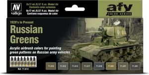 Vallejo Model Air AFV 71613 Russian Greens (1928's to Present) 8x 17mlAirbrush Farben