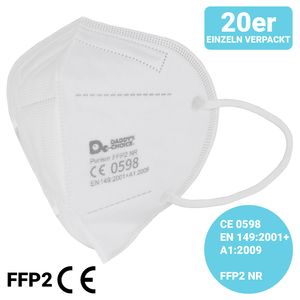 Daddy`s Choice 20er Pack FFP2 Maske Atemschutzmaske - 5-lagig - Einweg - gemäß EN 149:2001+A1:2009 FFP2 NR