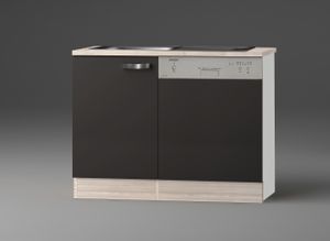 Küchen Spülenschrank Set mit Arbeitsplatte Faro SPGSSET-9 in anthrazit 110 cm breit