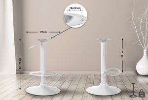 CLP XL-Gestell für Barhocker bis 150 Kg belastbar,weiß 10 x 10 cm CLP XL-Gestell für Barhocker bis 150 Kg belastbar,weiß 10 x 10 cm