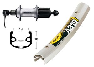Bike-Parts Laufrad|Hinterrad 28x1.75 Zoll  Acera T3000 8|9|10|11-fach Schnellspanner 36-Loch MAVIC A319 silber Nirosta-SpeichenDD