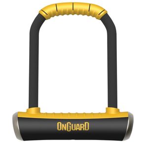 OnGuard 8001 Bügelschloss Brute STD 115 x 202mm, Ø 16,8mm, mit Halter, schwarz/gelb