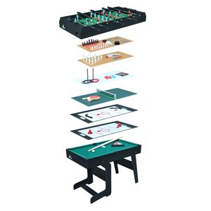 Cougar All-in-One / 16-in-1 Multi Spieltisch in Schwarz Klappbar | Multi funktions Spieltisch inkl. Zubehör | Multigame u.a. Tischkicker,