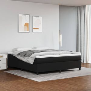 Möbel Bettgestell Schwarz 180x200 cm Kunstleder - Klassische Betten 3121059