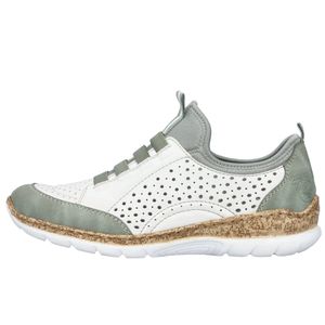Rieker Damen Slip-On Sneaker Halbschuh N4277, Größe:38 EU, Farbe:Weiß