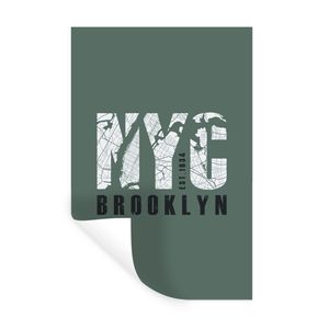 MuchoWow® Wandtattoo Wandsticker Wandaufkleber New York - NYC - Grün 20x30 cm Selbstklebend und Repositionierbar - Sticker - Dekorfolie