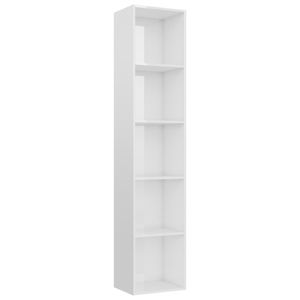 vidaXL Knihovna ve vysokém lesku bílá 40x30x189 cm Dřevěný materiál
