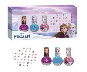 NailArt Set Disney FROZEN Eiskönigin 3 x Nagellack Mädchen Dekoration Aufkleber