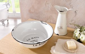 Waschschüssel 'Le Bain', nostalgisches Design, glänzender Keramiküberzug