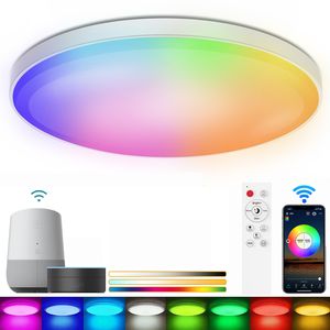 48W Deckenleuchte LED RGB Dimmbar Deckenlampe mit Fernbedienung APP Steuerung für Wohnzimmer, Schlafzimmer, Küche