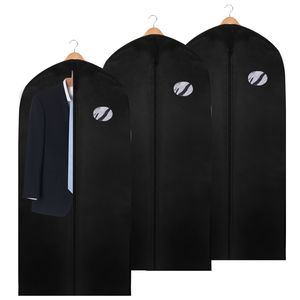 Lospitch 3x Kleidersack Kleidersäcke Schutzhülle mit Schuhtasche Kleiderhülle Kleiderschutz Dicker Vliesstoff  mit PE-Folie 128 x 60cm