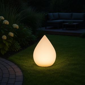 MeLiTec Solarleuchte - Solar-Gartenlampe LED mit Farbwechsel - Beleuchtung für Garten Balkon Terrasse - Höhe 39 cm - Kunststoff - Tropfen - LK07-6