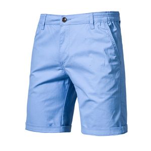 Herren Einfarbige Casual Shorts Sommer Strandhose Elastische Taille Shorts,Farbe:Hellblau,Größe:34