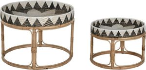 Satz mit 2 Tischen Home ESPRIT Rattan 70 X 70 X 52 cm