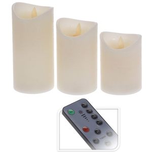 Svíčka LED PLAMEN,dálkové ovládání,stmívání,časovač, barva slonovinová kost (3ks)