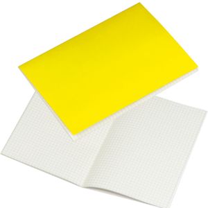 4x Notizbuch / Notizheft DIN A5 / 100 karierte Seiten / Farbe: gelb