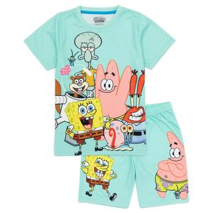 SpongeBob SquarePants - dětské pyžamo s kraťasy NS7553 (140) (Modrá)