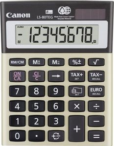 Canon LS-80TEG, 15.4 x 6.75 mm, 76 x 17.2 mm, RM/CM, M+, M-, CR2032, 128 g, 105 x 140 x 32 mm
