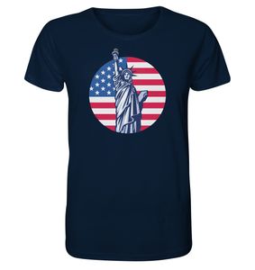 USA - Statue Of Liberty - Organic Shirt – French Navy / S
