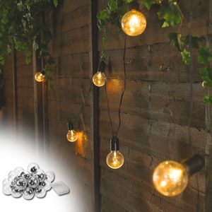4M LED Glühbirnen Lichterkette Batteriebetrieben Warmweiß Innen Außen Wasserdicht Outdoor Garten Party Beleuchtung Deko, Batterie Transparente Glühbirne
