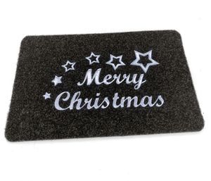heimtexland ® Fußmatte Merry Christmas Fußabstreifer Weihnachten Deko Schmutzfangmatte Haustür Teppich rutschfest 40x60 Typ900 silber