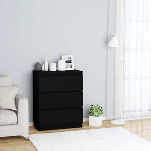 vidaXL Sideboard Schwarz 60x35x76 cm Holzwerkstoff