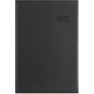 Wochenbuch schwarz 2022 - Bürokalender 14,6x21 cm - 1 Woche auf 2 Seiten - mit Eckperforation - Notizbuch - Wochenkalender - 766-0020