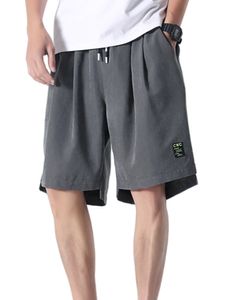 Herren Fashion Pocket Board Shorts Übergroße Trainingshose mit geradem Bein,Farbe: Grau,Größe:4XL