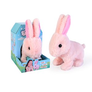 Kuscheltiere Bunny Toys Elektrischer Hasen, beweglich, interaktive Batterie, lebensecht, macht Geräusche, wackelt Ohren und Nase  (Rosa)
